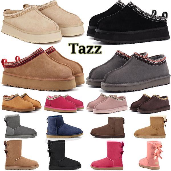 

women designer snow boots tazz tasman slippers australia triple black chestnut Mustard Seed Grey classic ankle short booties womens platform winter shoes, 27