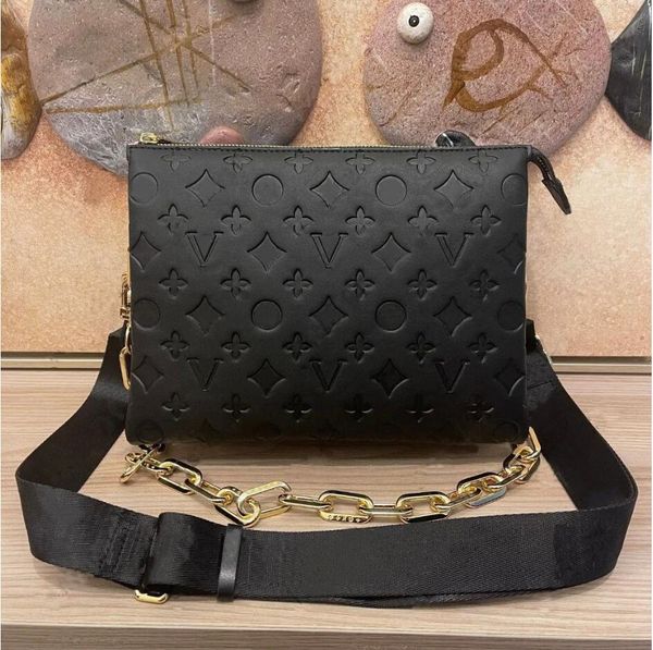 

Coussin PM crossbody bag Embossed puffed sheep skin Ladies purse women designers handbag Portable pochette clutch M57790 size 26 x 20 x 12cm, Embossed grey