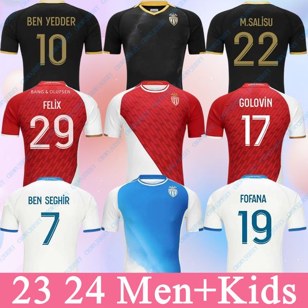 

23 24 AS Monaco BEN YEDDER Soccer Jerseys MINAMINO BOADU GOLOVIN 2023 2024 Maillot De Foot VOLLAND EMBOLO Flocage JORGE Men Kids DISASI FOFANA Football Shirt, Gray