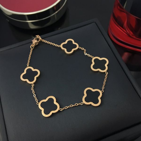 

New Fashion Stainless Steel Clover Charm Bracelet Bangle for Women Gift