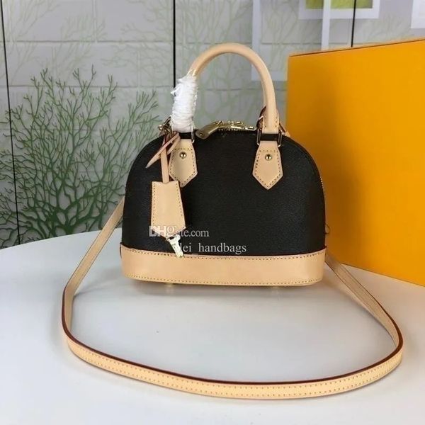 

Designer handbag classic floral bag women's shoulder bag fashion shell bag leather handbag high quality purse, 3 dark brown grid