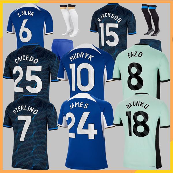 

2023 2024 CAICEDO Nkunku Jackson CFC soccer jerseys Disasi 22 23 24 Enzo Mudryk JAMES STERLING Cucurella Chukwuemeka football shirt men kids Ugochukwu, 23 24 away aldult epl
