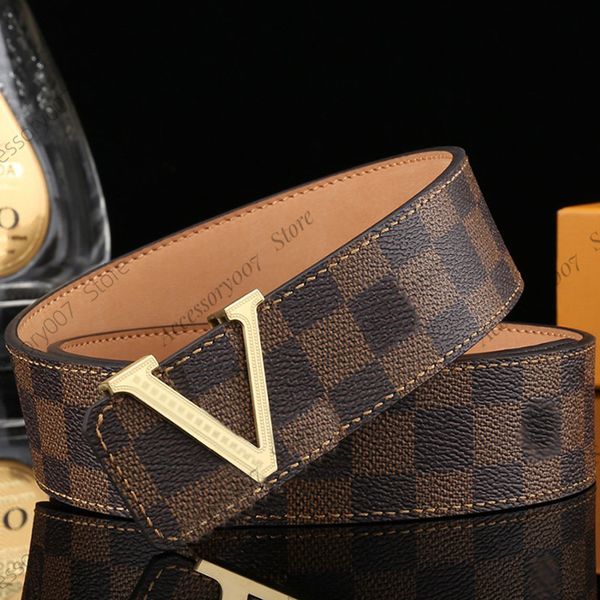 

Designer belt for mens women belts Letters Plaid leather jeans Smooth buckle men With box A, L11 silver buckle+brown flower belt