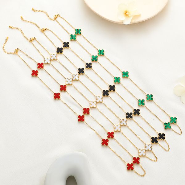 

Classic Design Colorful 10 Clover Pendant Neckalce for Women Gift