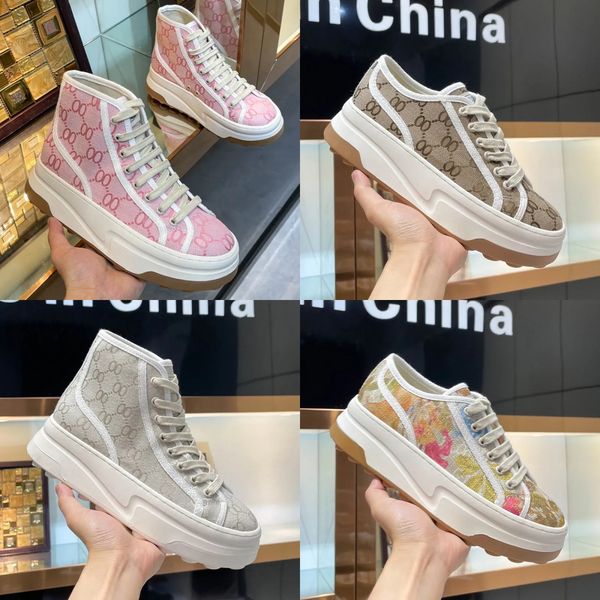 

Designer Women Casual Shoes Italy low-cut 1977 high top Letter High-quality trainers Sneaker Beige Ebony Canvas Tennis Shoe Luxury Fabric Trims thick-soled Shoes, #1