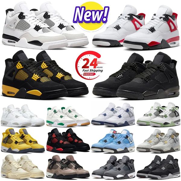 

Mens jumpman 4 basketball shoes 4s red cement thunder Military Black Cat seafoam photon dust pine green university blue midnight navy womens designer sneakers, Color #7