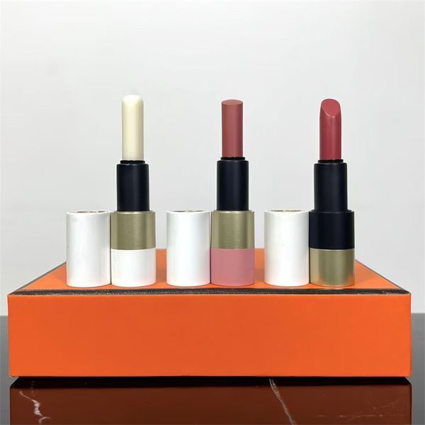 

Lipstick & Lip Balm 3pcs - Easy to Wear, Top Quality, Makeup with Gift Box Set, Violet