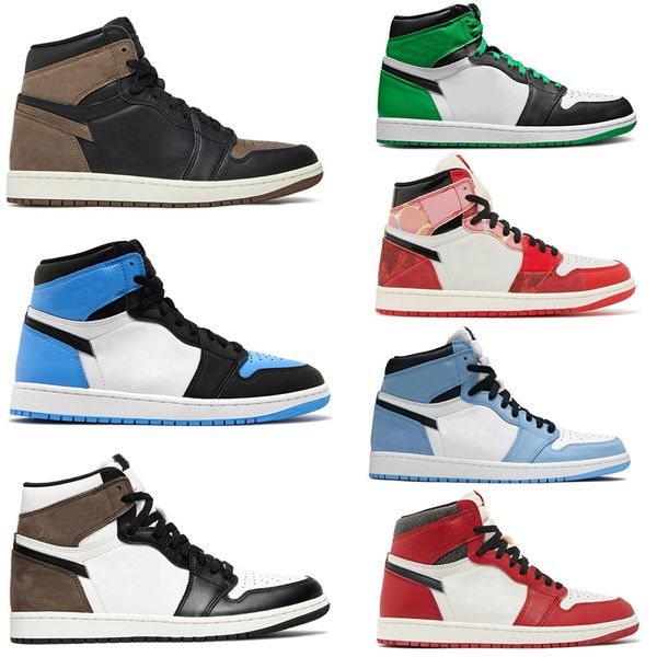 

Mens 1 High 1S Basketball Shoes Jumpman Palomino Unc Toe Lost And Found Men Sneakers University Blue Washed Black Patent Bred Dark Mocha Lucky Green Women Trainers, 10