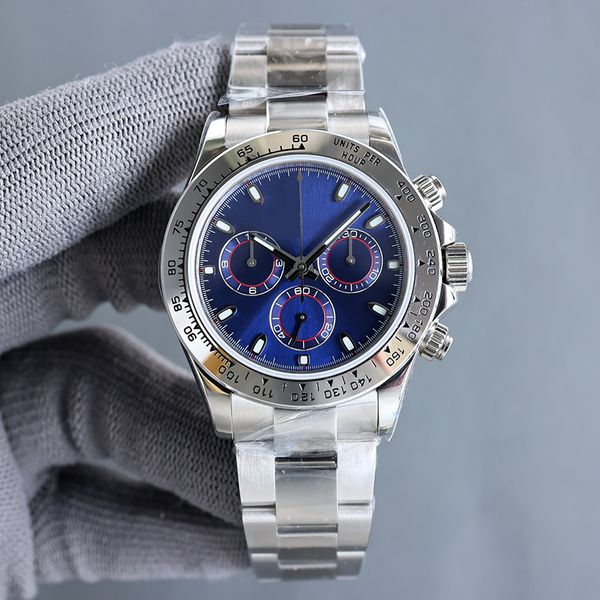 

Mens designer silver gray round dial 40mm men's watch scratch resistant blue crystal stainless steel 904L bar time mark luminous automatic mechanical watch, 11