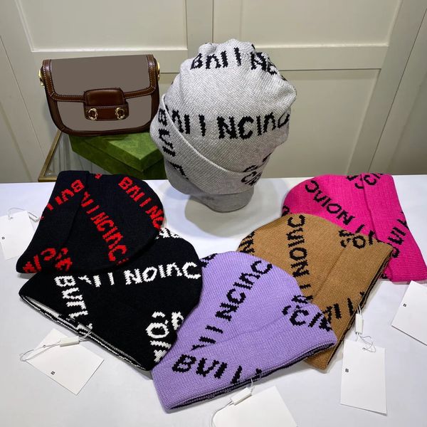 

Winter Desingers Balencaigaities Beanie Warm Knitted Cap Ear Protection Casual Temperament Cold Cap Ski Caps Europe Tide 2 Colors Option to Choose Very Nice, Customize