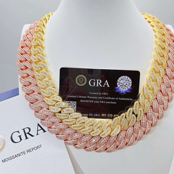

Hip Hop Jewelry Pass Diamond Tester Vvs Moissanite Diamond Iced Out Necklace Custom Men Sier Cuban Link Chain