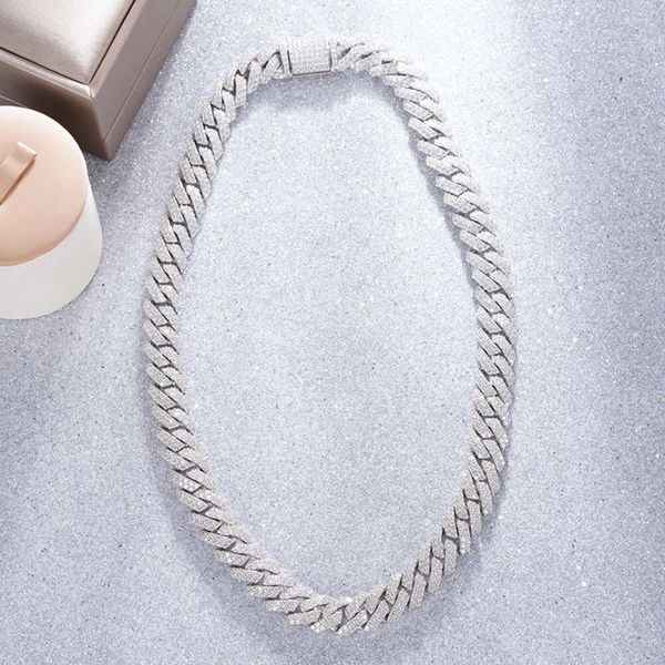 

Starsgem 2023 Hot Sale Customized Jewelry Round Moissanite Cuban Link Chain Style 14K Gold Necklace