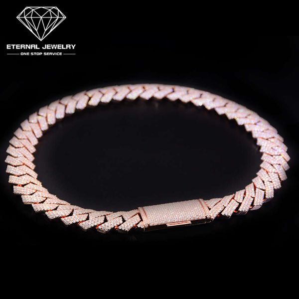 

Factory Price 20Inches Real Iced Out Sterling Sier 10K 14K Gold Moissanite Diamond Cuban Link Chain Hiphop Necklace