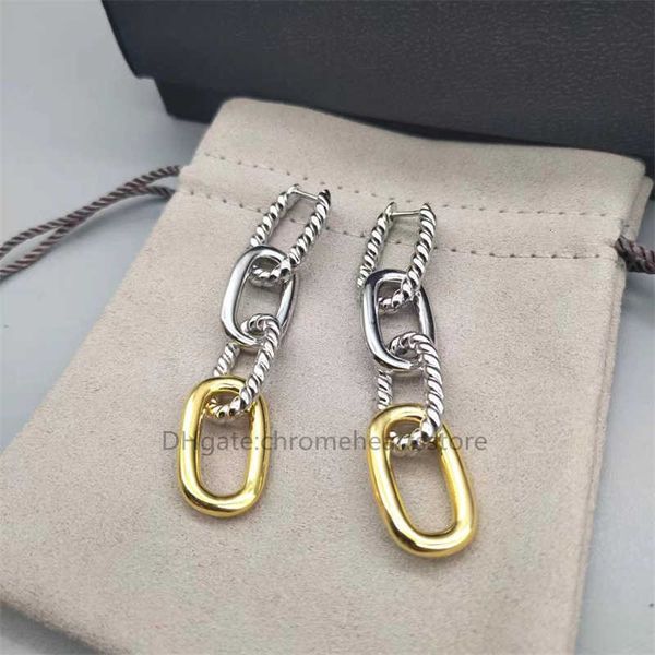 

Jewelry earrings shipping designer free jewelry earring woman fashion luxury Double Color Twisted Four Ring Buckle Chain Dy High Quality Accessories jewelry gifts