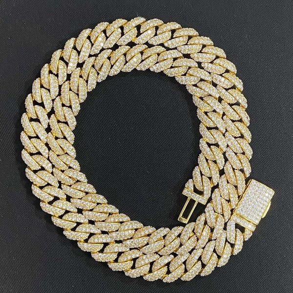 

Hq Gems 8 Inch 10Mm S Sier Full Iced Out Moissanite Diamond Hip Hop Cuban Chain Link Miami Necklace For Men