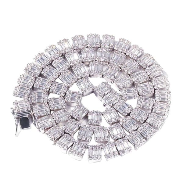 

Tianyu Gems Hip Hop Jewelry Baguette Cut Diamond Choker Mens Iced Out Bling Bling Tennis Chain Gold Necklace