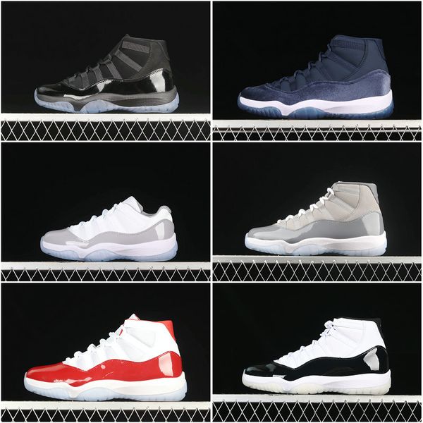 

47Color ash TopQuality 11 13 men women basketball shoes 11s easter platinum tint bred concord midnight navy jubilee cool grey Trainer Size 7-13, 414571-041