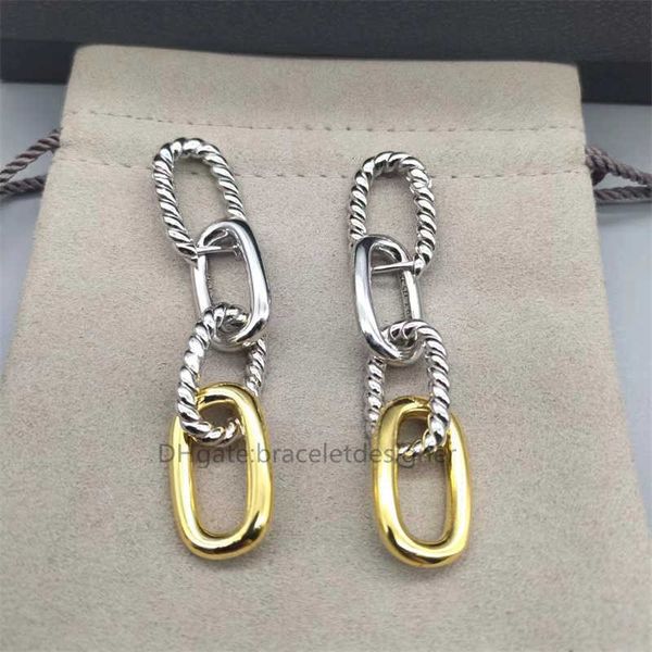 

Dy jewelry earring Earrings earrings bijoux woman fashion shipping luxury designer Double Color Twisted free Four Ring Buckle Chain High Quality Accessories gift A
