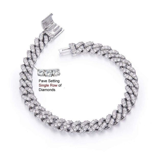 

Smn52 Hot Selling Sterling Sier Jewellery 8Mm Pass Diamond Tester Iced Out Hip Hop Vvs1 Moissanite Cuban Chain Necklace