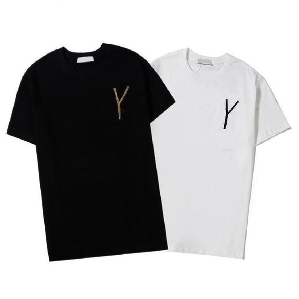 

Tees T Shirt Summer Mens Womens Designers T Shirts Short Sleeve Tops Classic Letters Embroidery and Print Cotton Tshirts Clothing Black White Highly Quality, Black-a-print