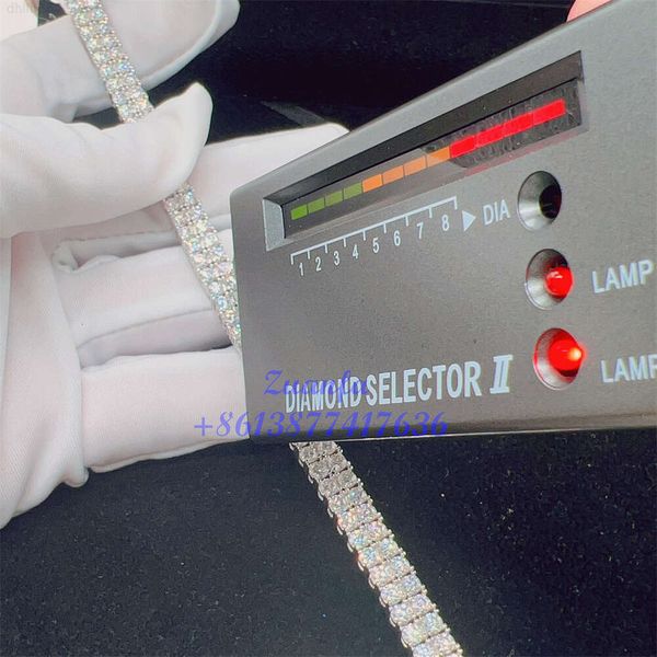 

Custom Tennis Bracelet 6mm 8mm 10mm Width Double Rows 6" 6.5" 7" 7.5" 8" 8.5" 9" Hip Hop Mens Moissanite Tennis Chain Necklace