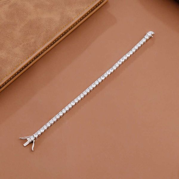 

925 Silver 2mm--6.5mm Wide Gold Plated Moissanite Necklace/bracelet Tennis Chain for Woman Jewelry
