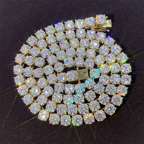 

18k White Gold Yellow Gold Moissanite Tennis Necklace 6mm 16" 18 " 20" 22" 24" 26" 28" Vvs Moissanite Tennis Chain