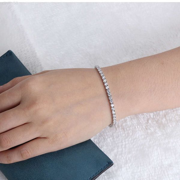 

Starsgem Customized Tennis Bracelet 14k White Gold 4mm Moissanite Bracelet