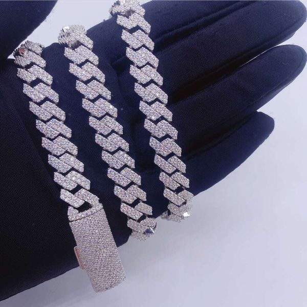

Custom Hip Hop Jewelry Sterling Sier Diamond Moissanite Iced Out Cuban Link Chain
