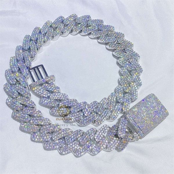 

Thick Heavy Solid Sterling Sier 23Mm Men Fashion Rapper Jewelry Moissanite Custom Cuban Chain