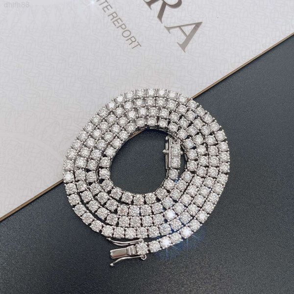 

New Arrival New Trend Hip Hop Bling Iced Out 4mm 16" 18" 20" 22" 24" 30" d Color Vvs Moissanite Tennis Chain