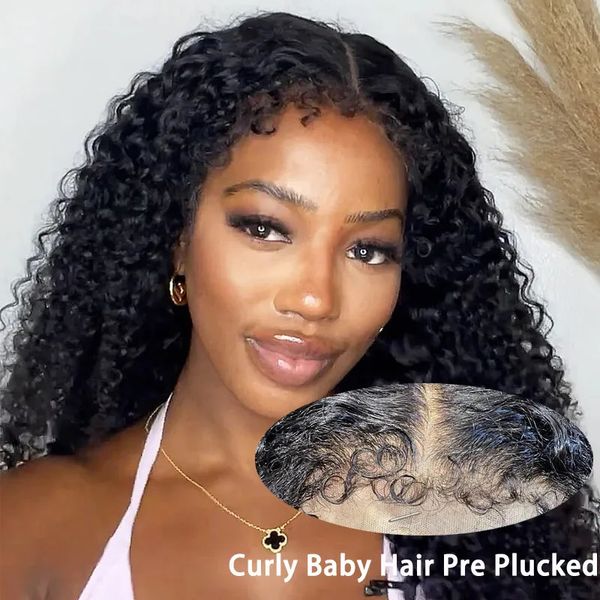 

Synthetic Afro Kinky Curly 13x6 Hd Human Hair Glueless 13x4 4c Edges Lace Front Wigs for Women 30 Inch Deep Wave Frontal Wig on Sale 231006, Mix color