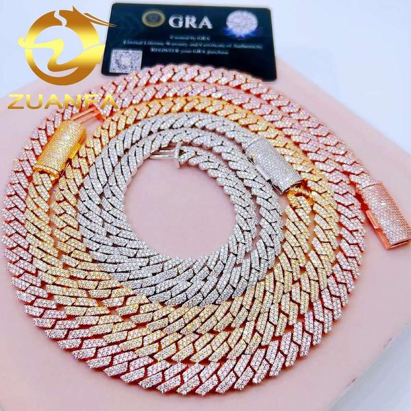 

Best Price For Reseller 10Mm Iced Out Men Necklace S Sterling Sier Prong Set Vvs Diamond Moissanite Miami Cuban Link Chain