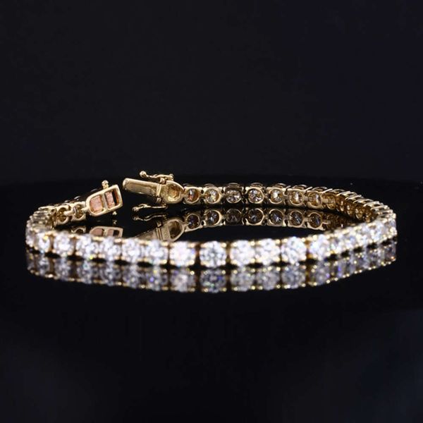 

Fine Jewelry Classic Moissanite Jewelry 9k 14k 18k Gold 4mm Round Synthetic Loose Moissanite Tennis Bracelet