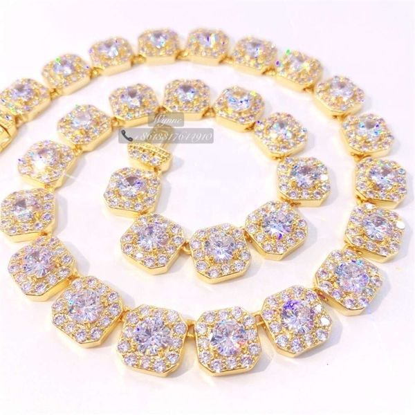 

Hip Hop Custom 12Mm Iced Out Vvs1 Moissanite Diamond Miami Cuban Link Tennis Chain