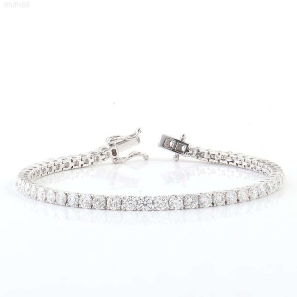 

Tennis Bracelet Experimental Diamond Loose Stone Custom 14k White Solid Gold 3mm Def Vvs Lab Diamond Bracelet for Men and Women