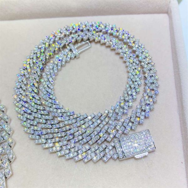 

Pass Diamond Tester 13Mm 22" 14K Gold Plated Big Iced Out Moissanite Miami Hip Hop Jewelry Cuban Link Chain