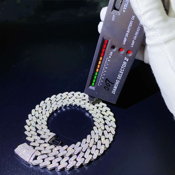 

Custom Fine Jewelry Necklace Hip Hip Iced Out Vvs1 Lab Diamond 13Mm 15Mm 18Mm Moissanite Cuban Link Chain