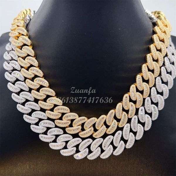

Pass Diamond Test Cuban Link Necklace Fit Custom Pendant 18Mm Hip Hop Jewelry Necklaces Vvs Baguette Moissanite Cuban Link Chain