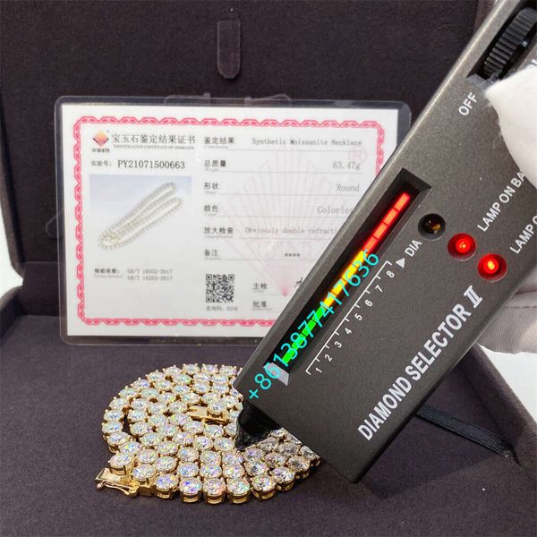 

10k Real Gold Men Fine Jewelry 3mm 6mm16" 18 " 20" 22" 24" Chain Vvs Moissanite Tennis Necklace