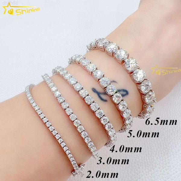 

Fast Delivery Hot Sale 3/4/5mm 925 Sterling Silver Bracelet Pass Diamond Tester Gra Certified Vvs Moissanite Tennis Necklace
