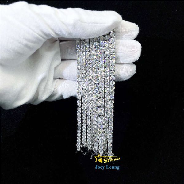 

2mm 3mm 4mm 5mm 6.5mm Vvs Moissanite Lab Diamond 925 Sterling Silver Hip Hop Jewelry Bling Iced Out Tennis Bracelets Chains