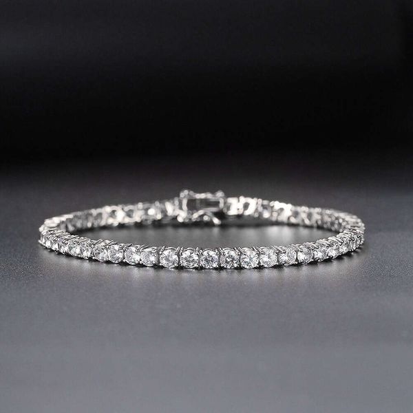 

2-6.5mm Wide Silver with d Color Moissanite Diamond Tennis Gold Plated Necklace/bracelet Chain for Fine Jewelry