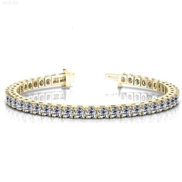 

18cm Length New 14k Yellow Gold 3.5mm Colorless Moissanite Tennis Bracelet for Girls