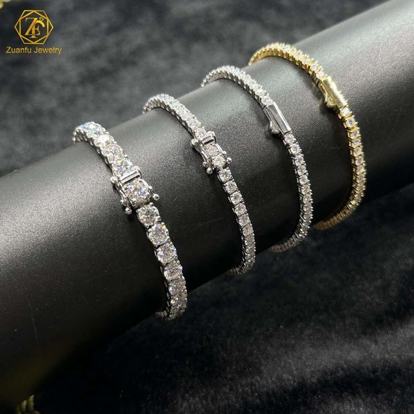 

Top Quality Hip Hop 925 Sterling Silver 2mm 3mm 4mm 5mm 6.5mm Def Vvs Moissanites Diamond Necklace Moissanite Tennis Chain
