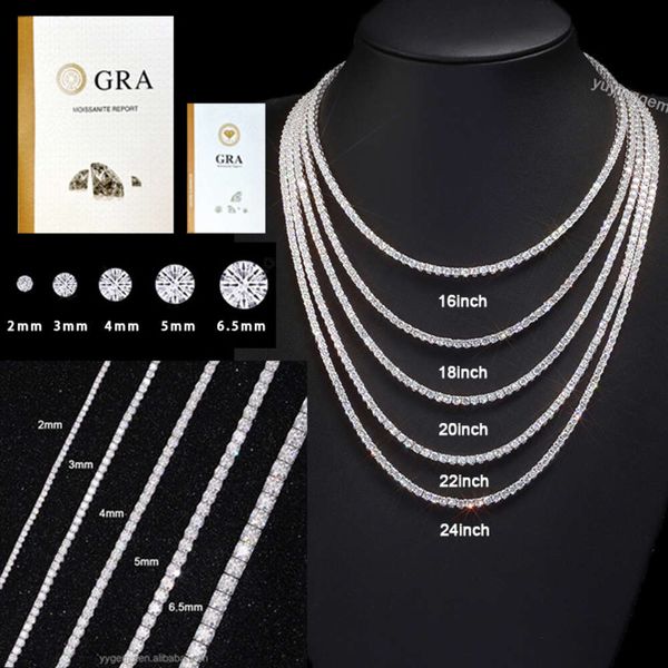 

Real Solid 10k Gold 3mm--5mm Wide Pass Diamond Test Moissanite Diamond Tennis Necklace/bracelet Chain for Fine Jewelry