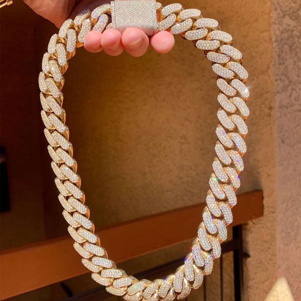 

23Mm 600G Thick Heavy Miami Gra Certificate Pass Diamond Tester Vvs Moissanite Cuban Chain