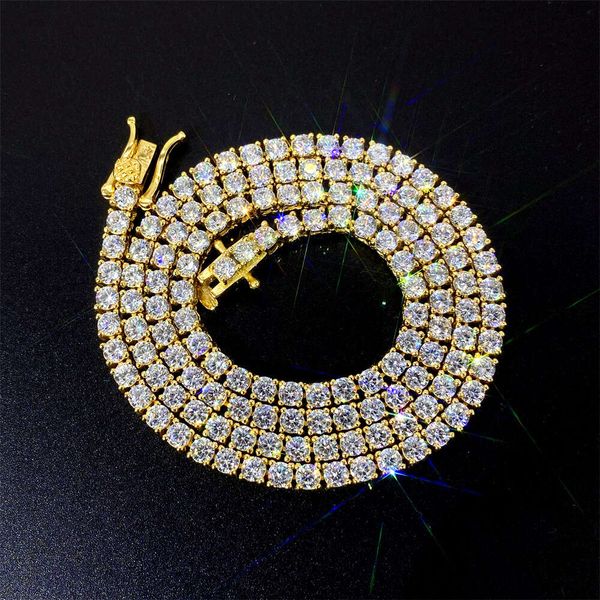 

Small Size 2mm 3mm Vvs1 Lab Diamond Moissanite Tennis Necklace Sterling Silver