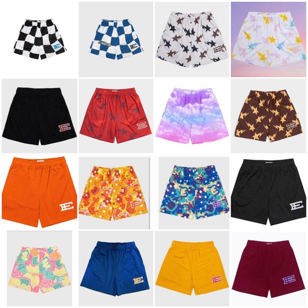 

Men's Women's Basic Shorts fitness shorts mesh breathable beach pants sports series basketball pants New York 073101, Red-flash