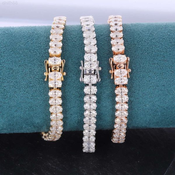 

Starsgem Ready Stock Oval Shape Brilliant Cutmoissanite Hot Sale Style Tennis Moissanite Bracelet